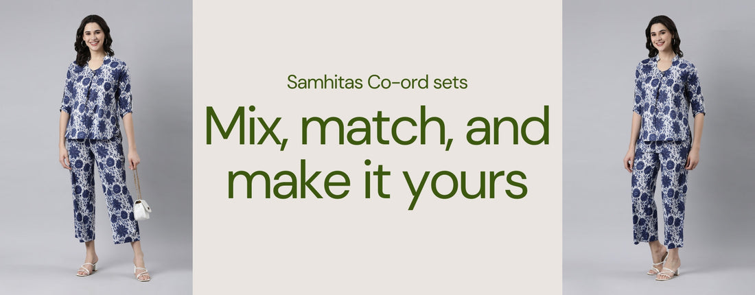 image banner of the latest co-ord sets for women from samhitas apparel apparel