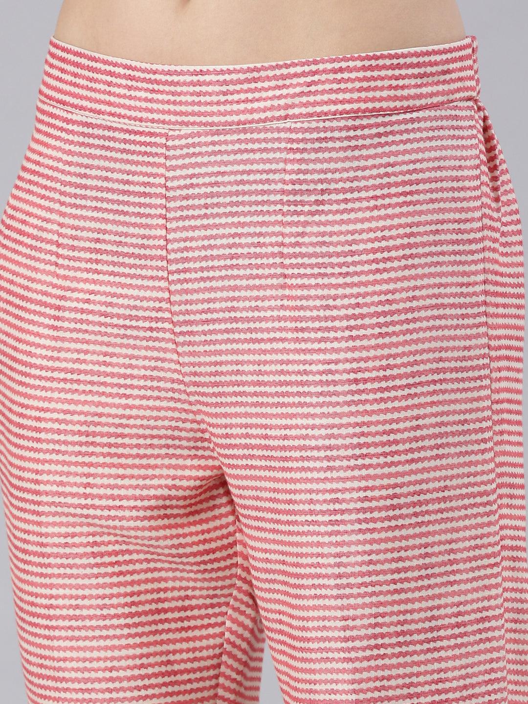 Women's Peach Viscose Rayon Kurti Set from samhitas apparel