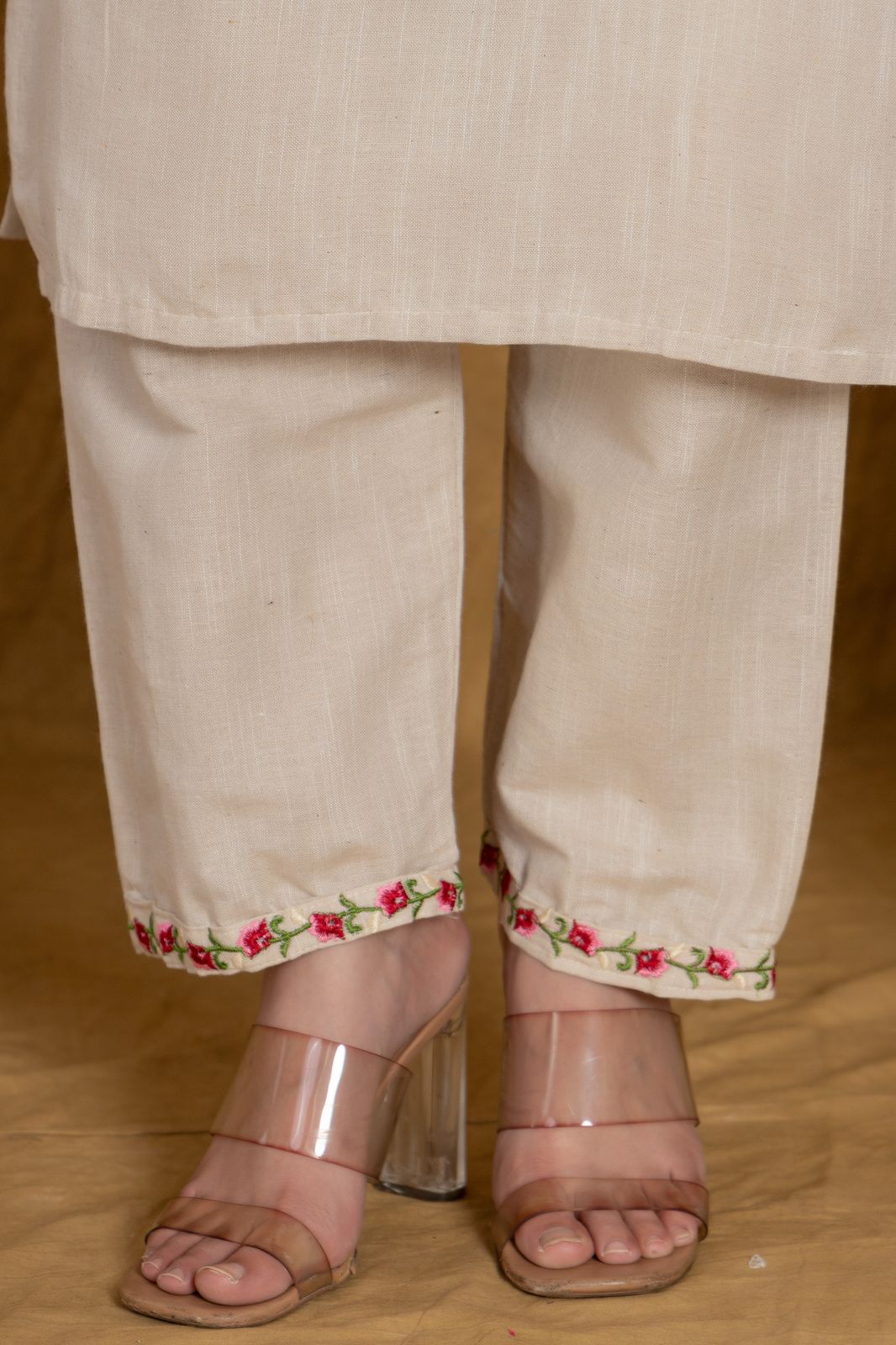 Cotton Flex Floral Embroidered Kurta Set with Printed Dupatta