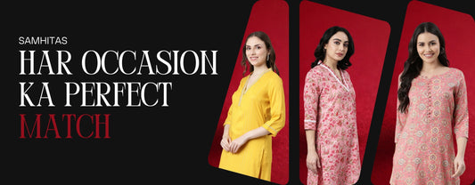 har occasion ka perfect match - image banner of samhitas apparel blog 