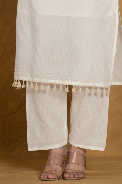 Bottom pant image of Pure Fine Katha Cotton kurti with pant and dupatta from Samhitas Apparel