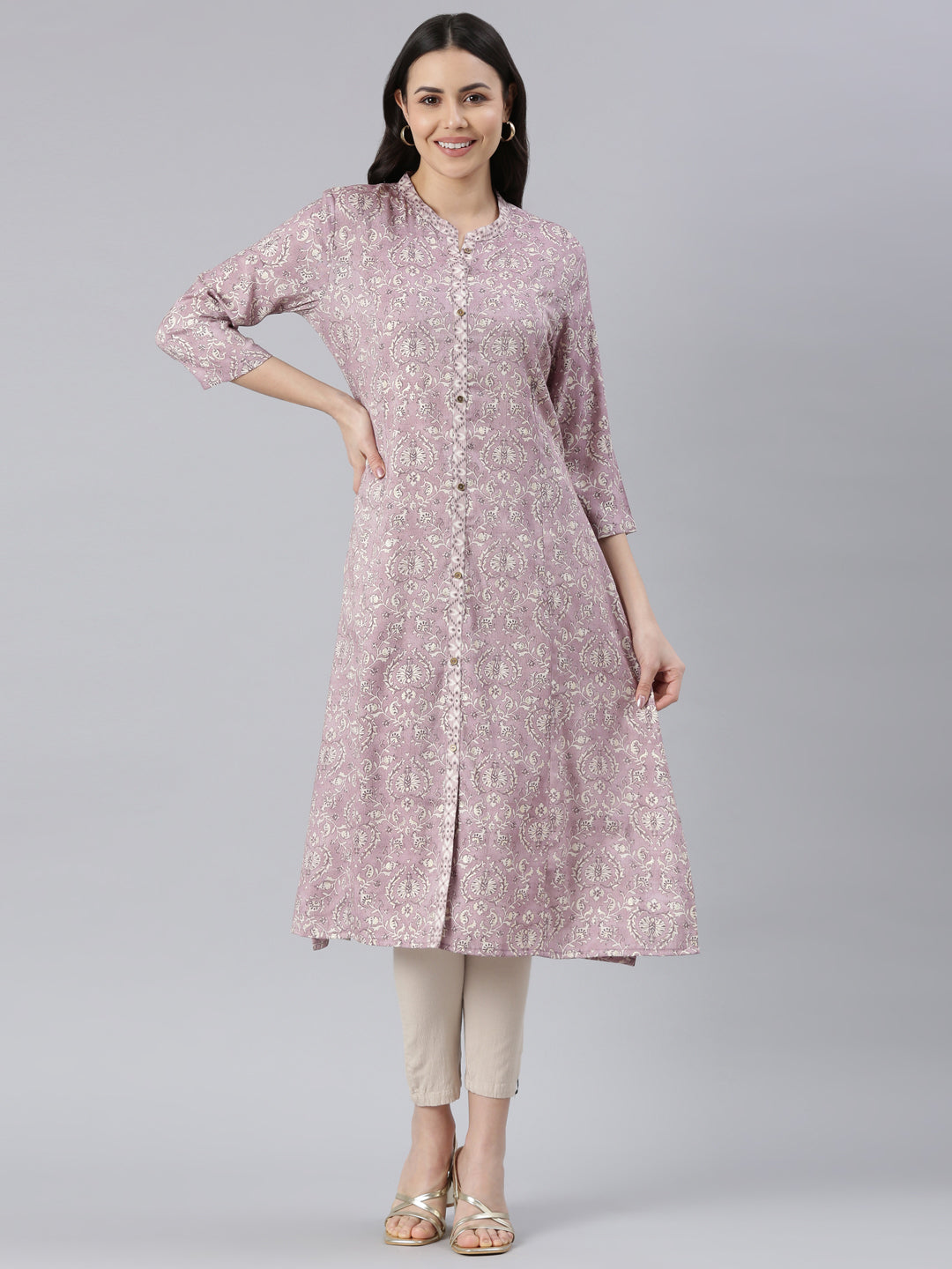 Viscose Rayon lavender color Kurtas online India from samhitas