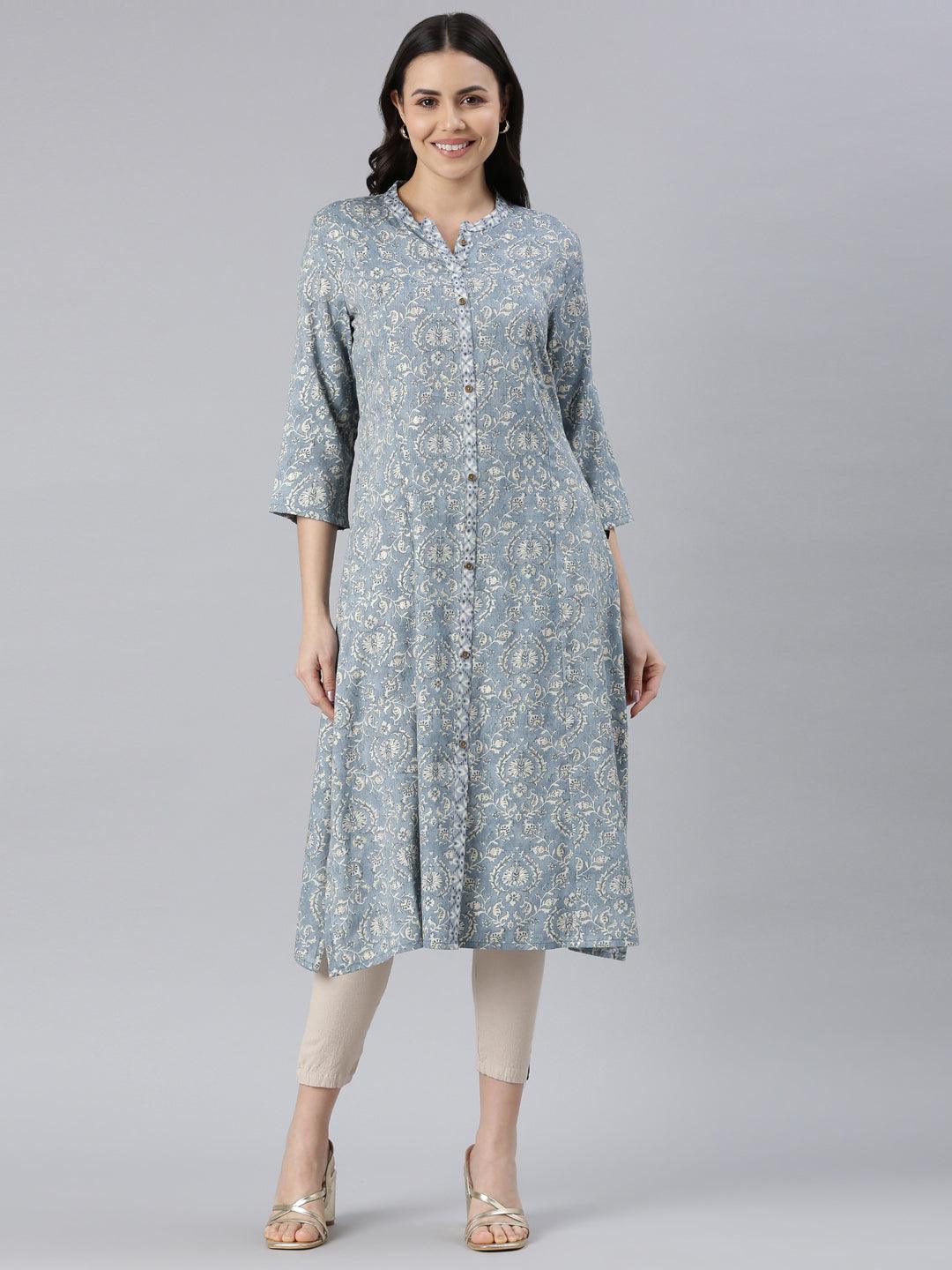 Floral Print Viscose Rayon Straight Kurta for women |Samhitas