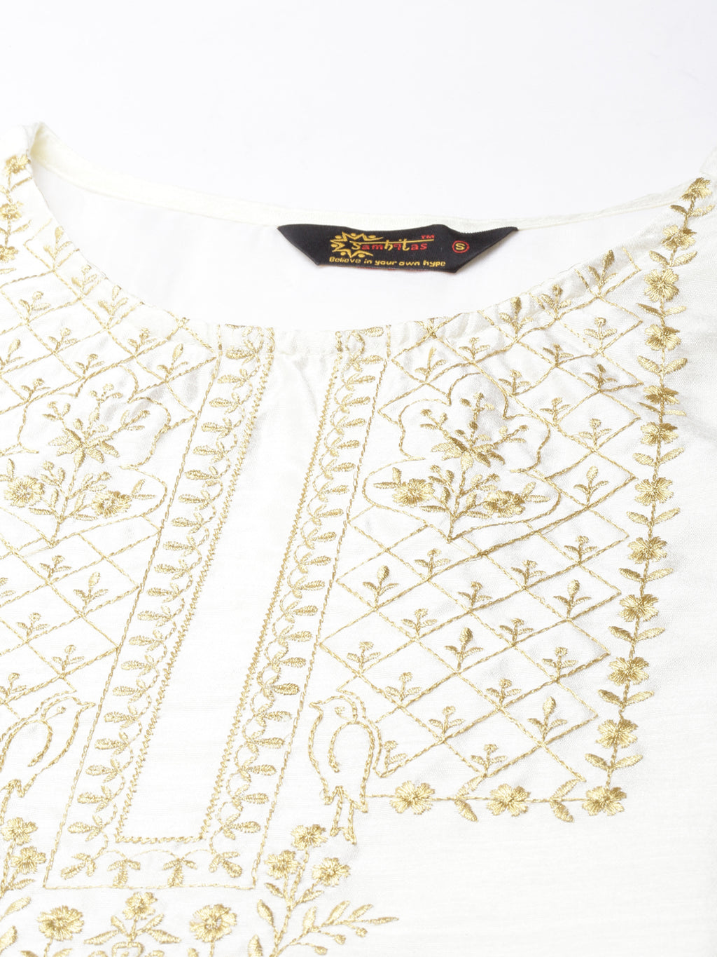 cotton silk kurta with embroidery for women from samhitas apparel