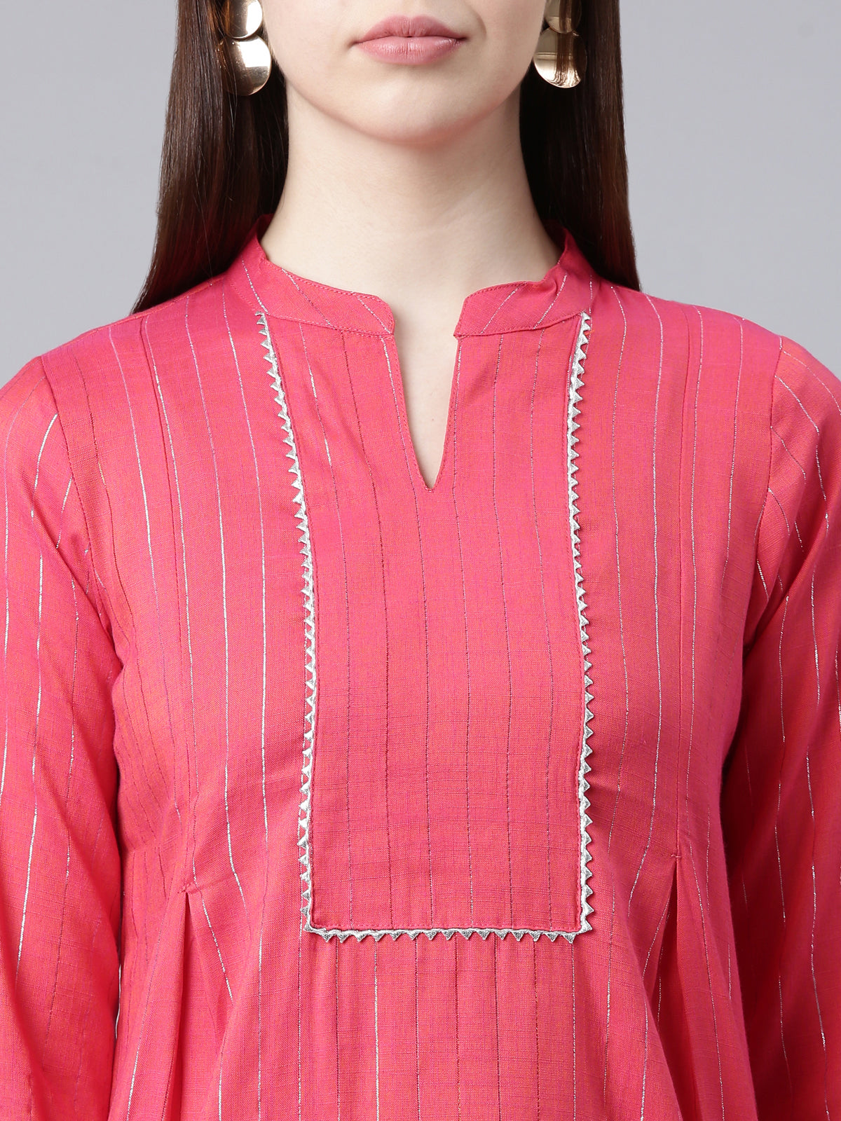 Women's Pink Lurex Rayon Kurta Set from samhitas apparel