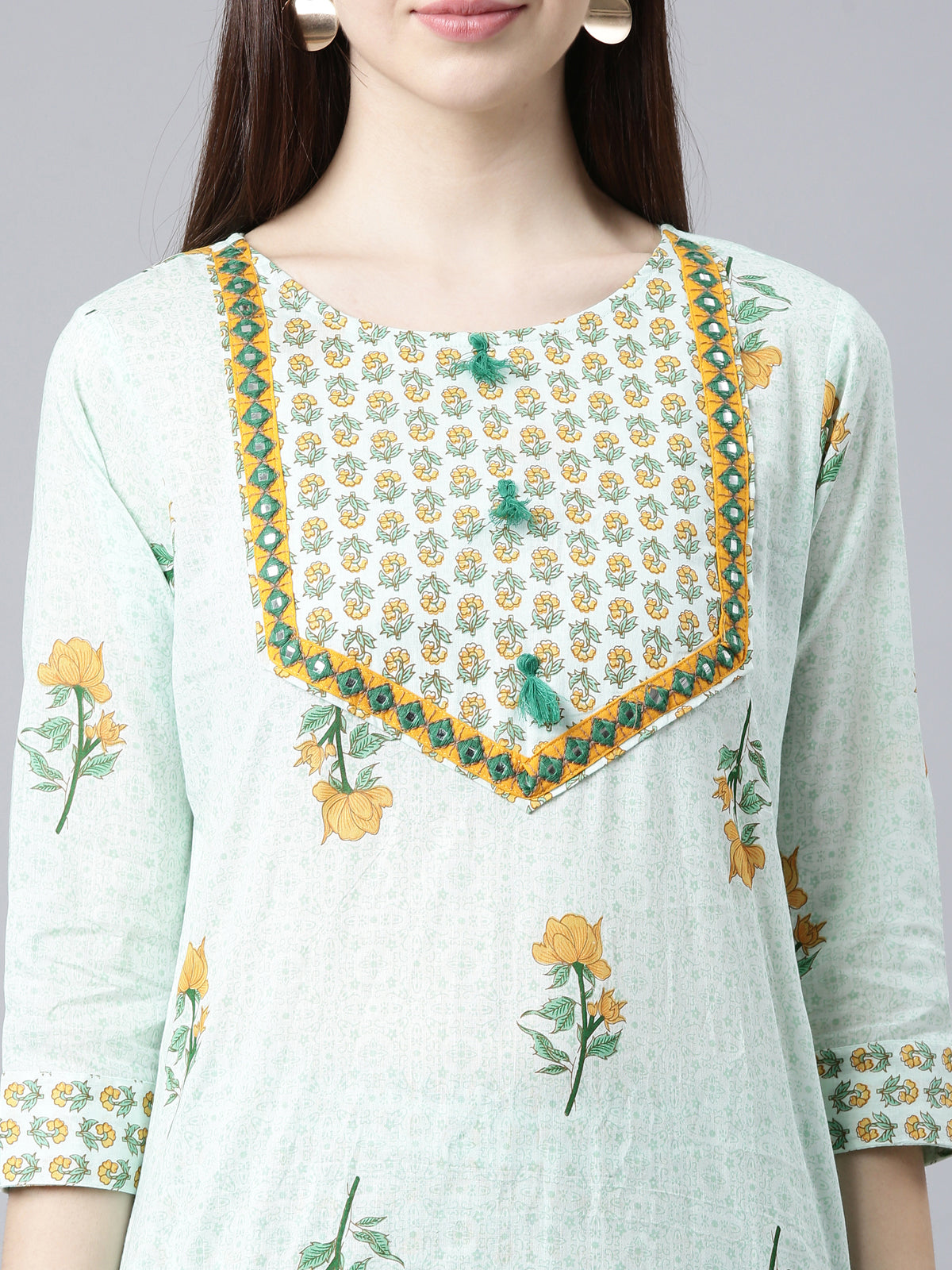 Light Green Cotton Kurta Palazzo Sets For Women from samhitas