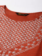 Maroon Embroidered Silk Kurta for Women from samhitas apparel