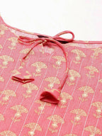 Floral Print Coral Straight Kurta Set from samhitas apparel