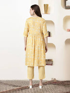 YELLOW PRINTED KURTI SETS