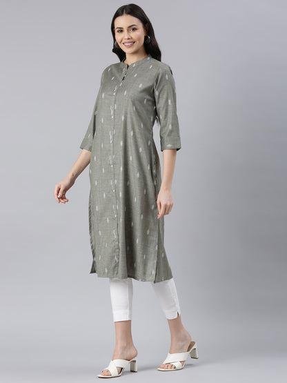 Women's Emerald Indie Print Pure Cotton Dobby Kurta from samhitas apparel