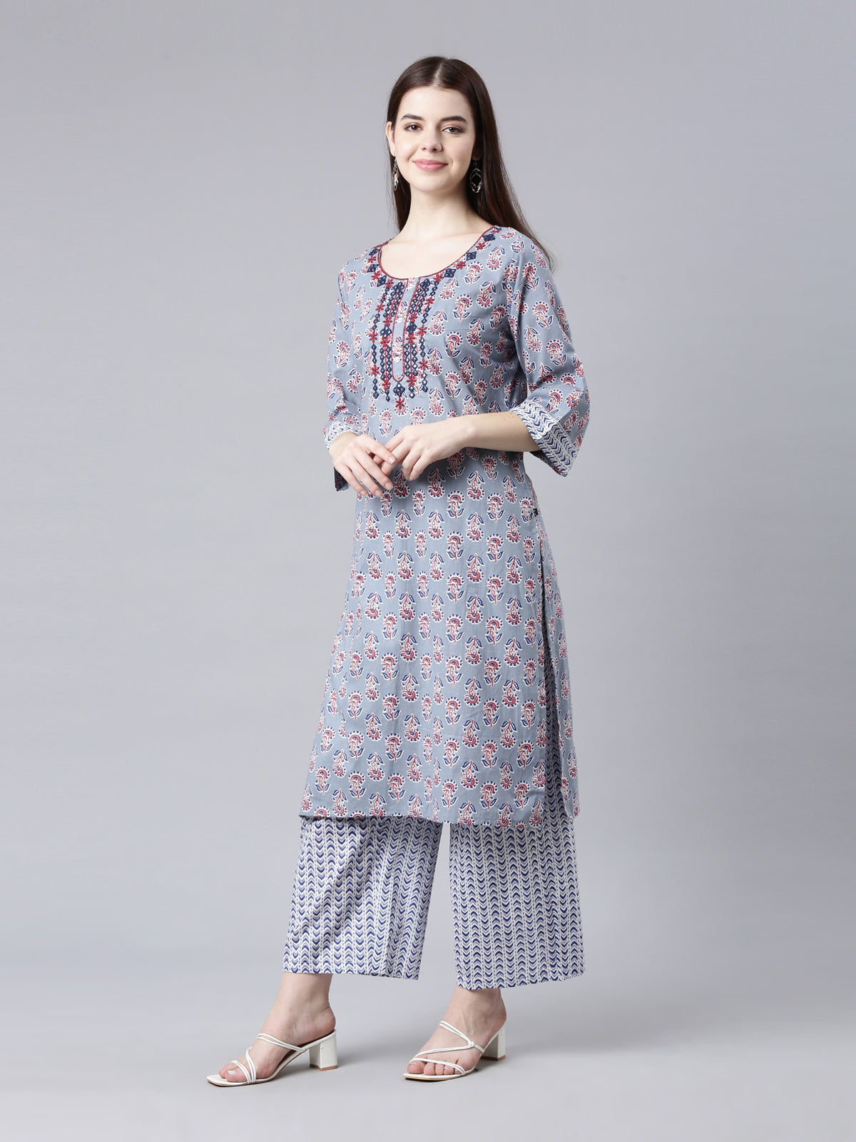 Women's Pure Cotton Kurta Palazzo Sets Samhitas Apparel