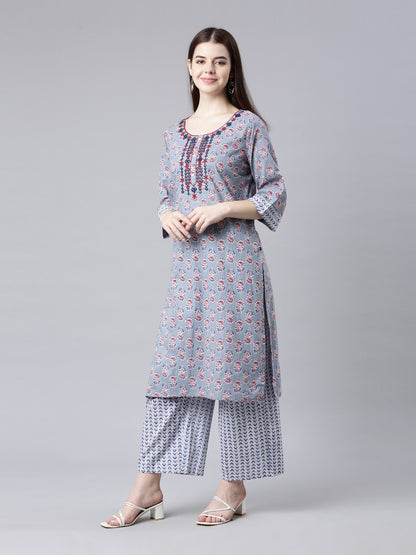 Women's Pure Cotton Kurta Palazzo Sets Samhitas Apparel