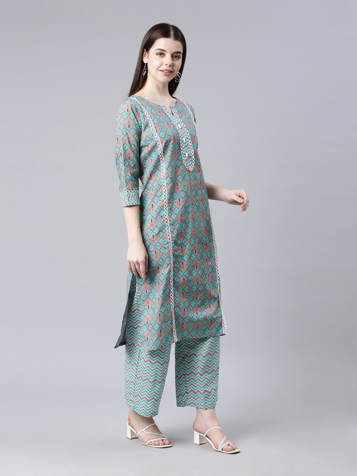 Breathable Printed Pure Cotton Kurta Palazzo Sets from samhitas apparel