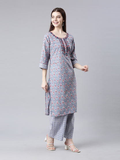 Women's Pure Cotton Kurta Palazzo Sets Samhitas Apparel