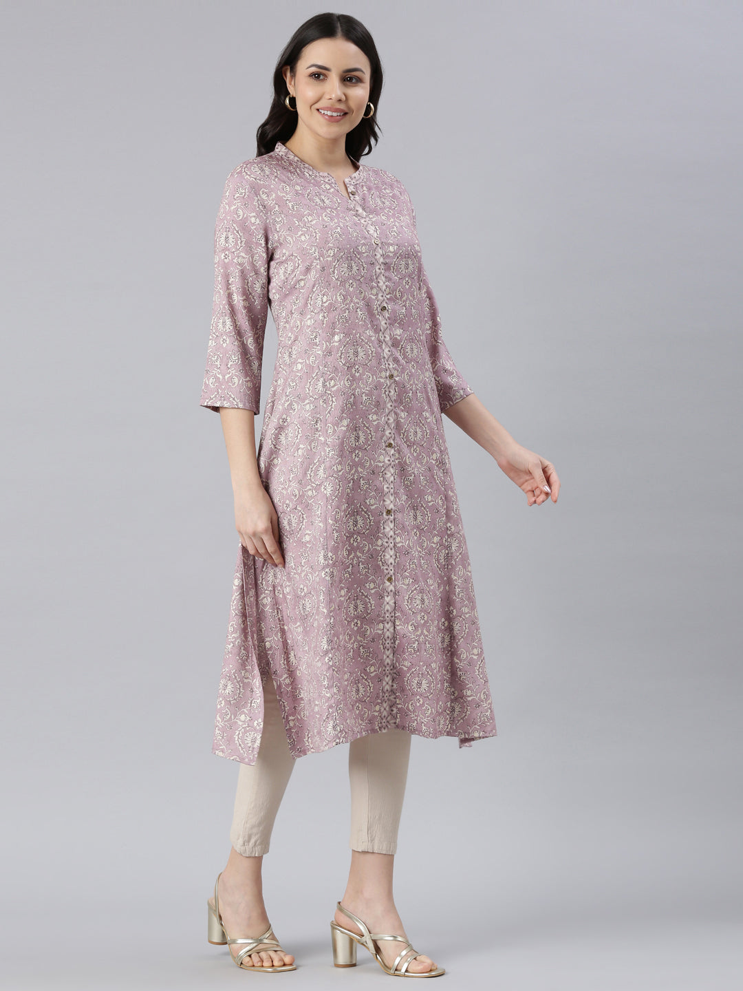 Viscose Rayon lavender color Kurtas online India from samhitas