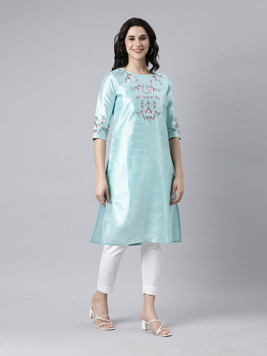 Samhitas Women's Raw Silk Kurta