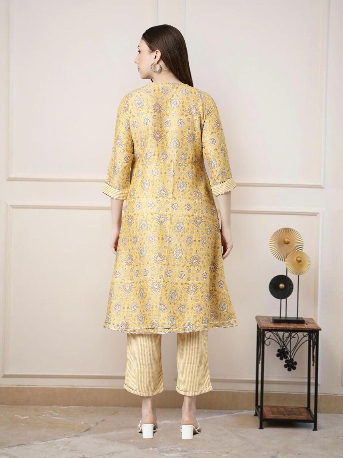 Light Yellow Kurti Sets For Women