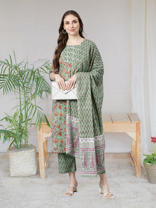 Mint Green Kurti Set For Women