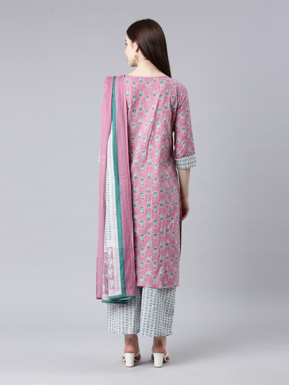 Trendy Lavender Cotton Kurta Palazzo Sets for women from samhitas