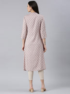 Geometric Mauve Viscose Rayon Kurtas for Women from samhitas