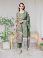 Mint Green Kurti Set For Women