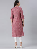Eros Pink Pure Cotton Dobby Kurta for women from samhitas