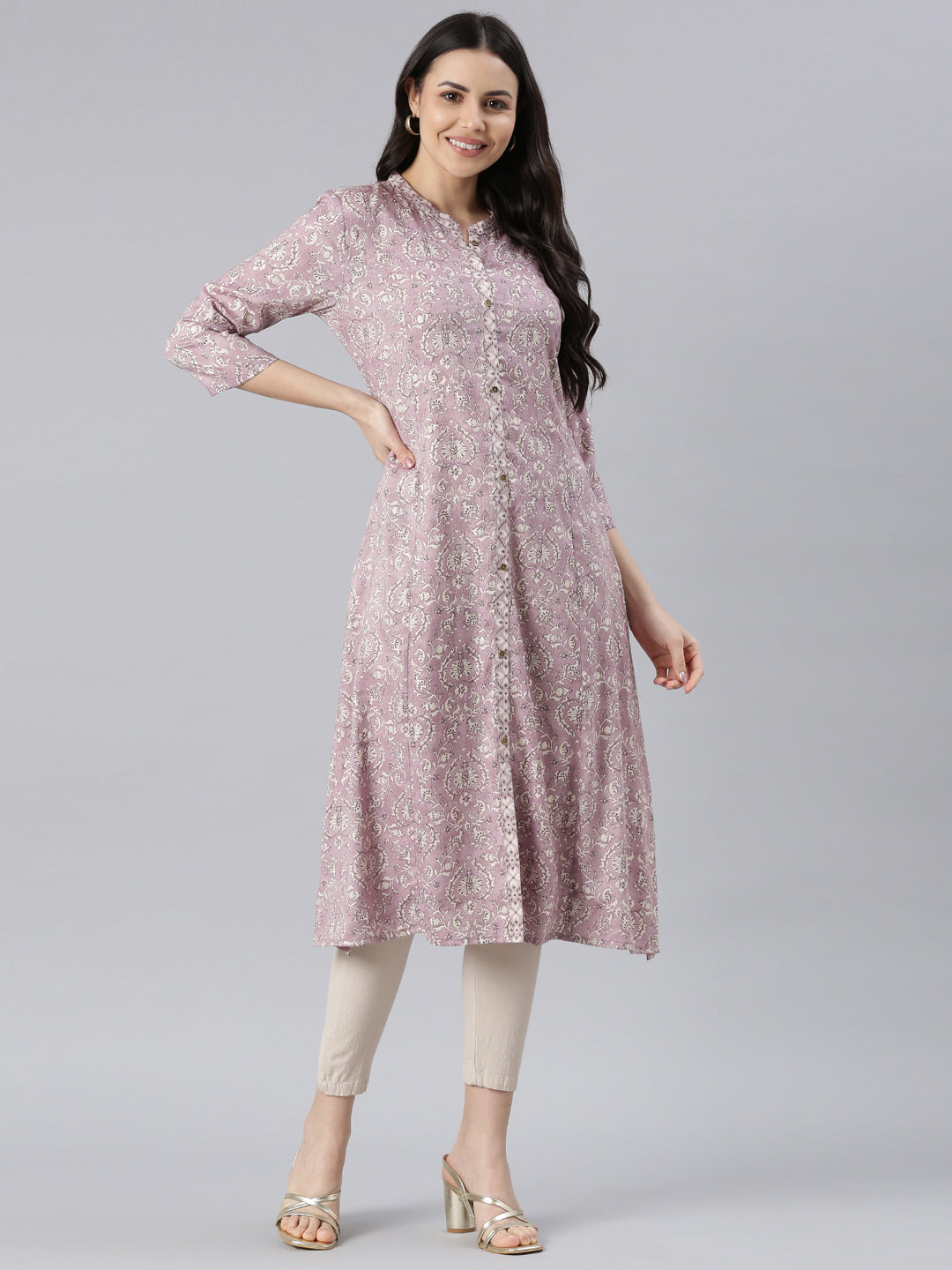 Viscose Rayon lavender color Kurtas online India from samhitas