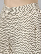 Women's Olive Floral Print Straight Kurta Set from samhitas apparel