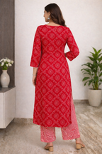 Elegant Kurta Set for Women- Red