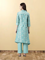Light Sea Green Viscose Rayon Kurta Sets For Women