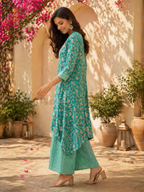Elegant Kurta Set for Women- Parrot Green