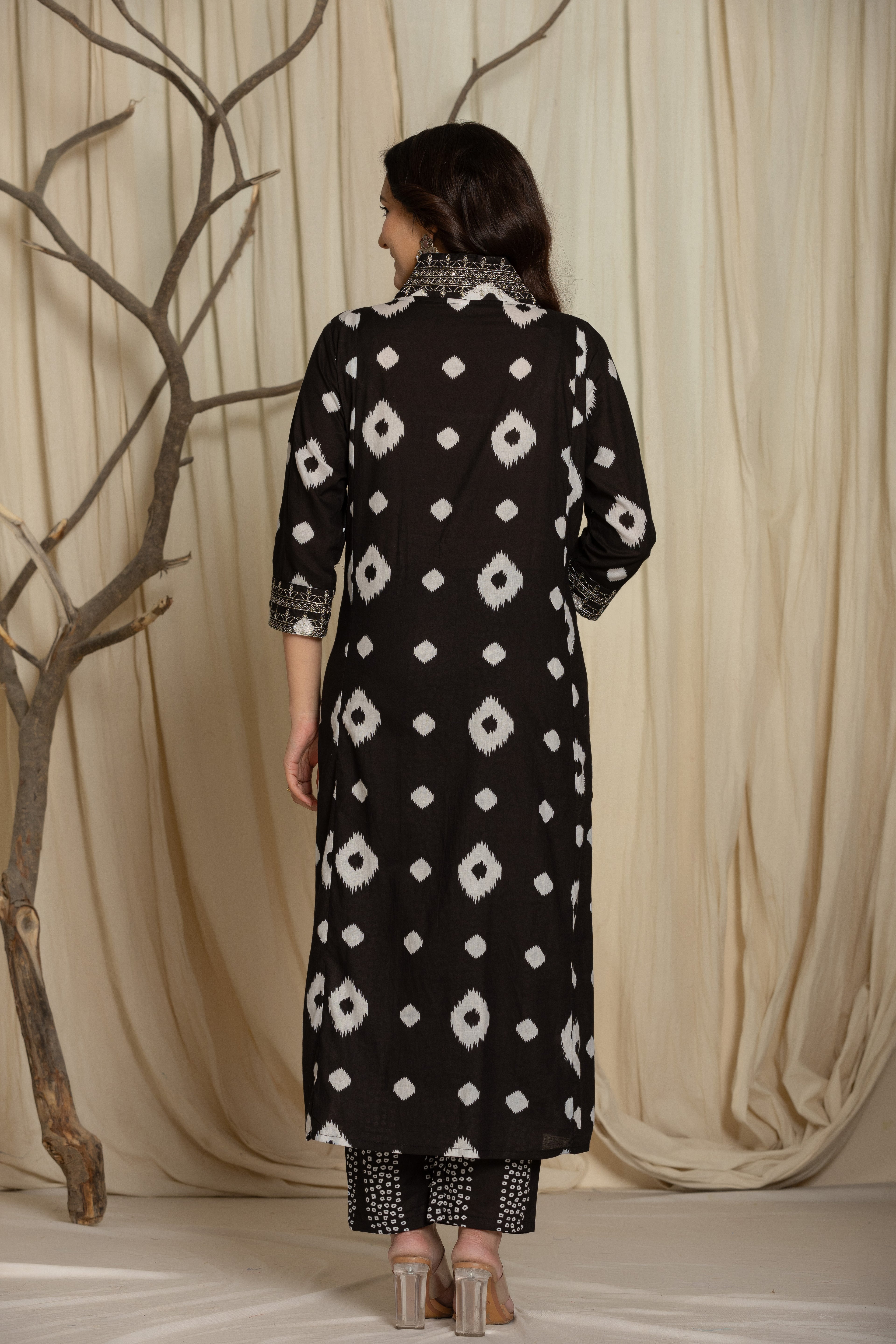 Beautiful Black Color Prosin Print Suit Set