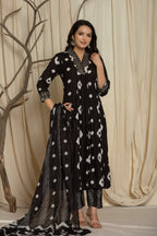 Beautiful Black Color Prosin Print Suit Set