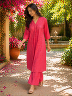 Elegant Kurta Set for Women -Dark Pink