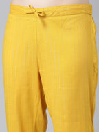 bottom view image of Samhitas Chrome Yellow Kurti With Pants