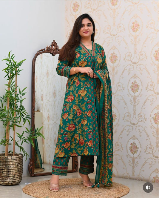 Embroidered With Suqes Beautifully Decorated Heavy Suit  Paired With Matching Pants