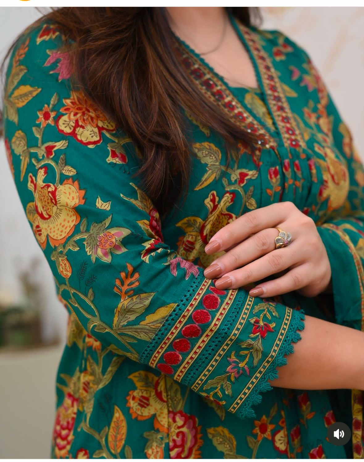 Embroidered With Suqes Beautifully Decorated Heavy Suit  Paired With Matching Pants