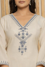 Royal Indigo Embroidered Kurta Set – Silk Dupatta & Elegant Bottoms