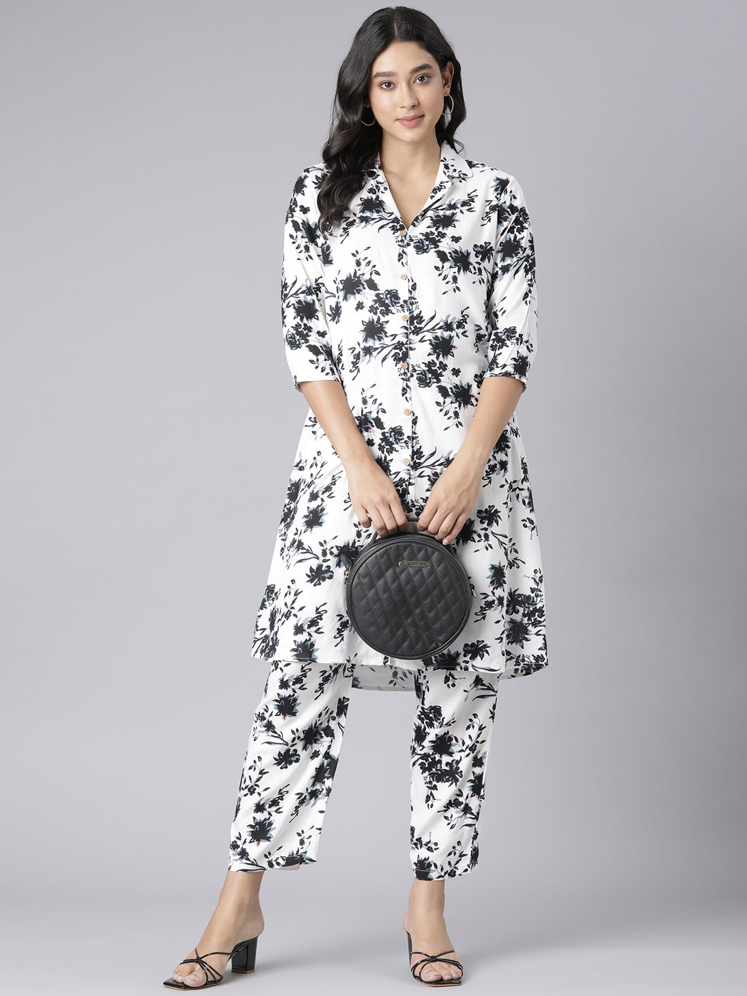 Monochrome Bloom Printed Co-ord Set