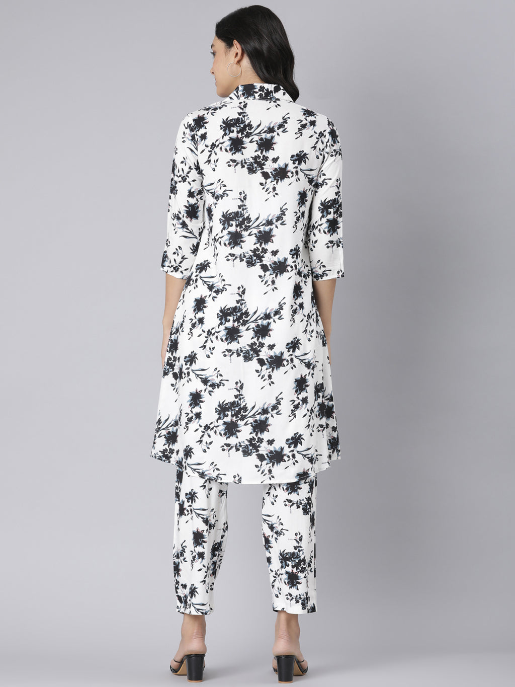 Monochrome Bloom Printed Co-ord Set