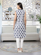 Pure Cotton Kurti with V-Neck & Elegant Lace Detailing