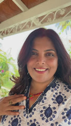 Pure Cotton Kurti with V-Neck & Elegant Lace Detailing