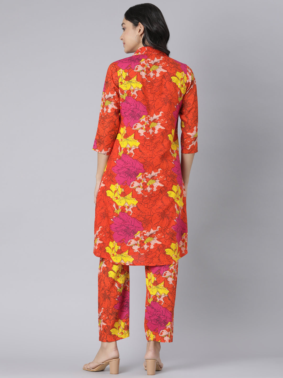 Tropical Bloom Printed Red Co-ord Set