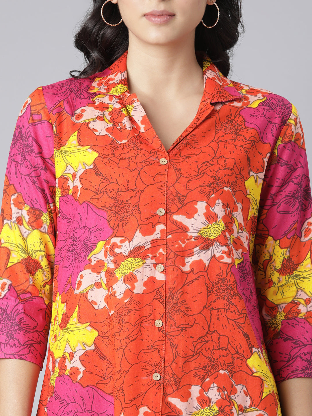 Tropical Bloom Printed Red Co-ord Set